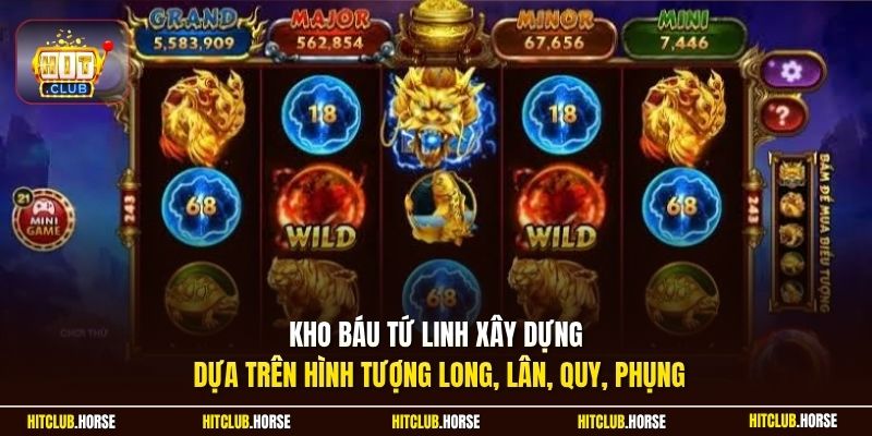 Kho báu tứ linh xây dựng dựa trên hình tượng Long, Lân, Quy, Phụng